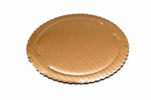 Podkład pod tort okrągły złoty gruby 32 cm opak. 20 szt.